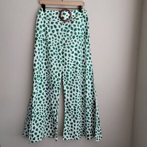 Alexandra Miro Claudia Belted Flare Pants size L NWT